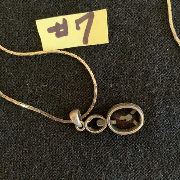 Long silver color necklace, earring set with ruby color stones. Make an offer. - Picture 6 of 8